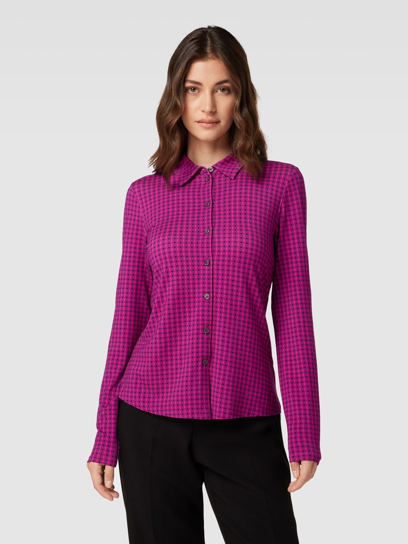 Hemdbluse mit Allover-Muster in pink