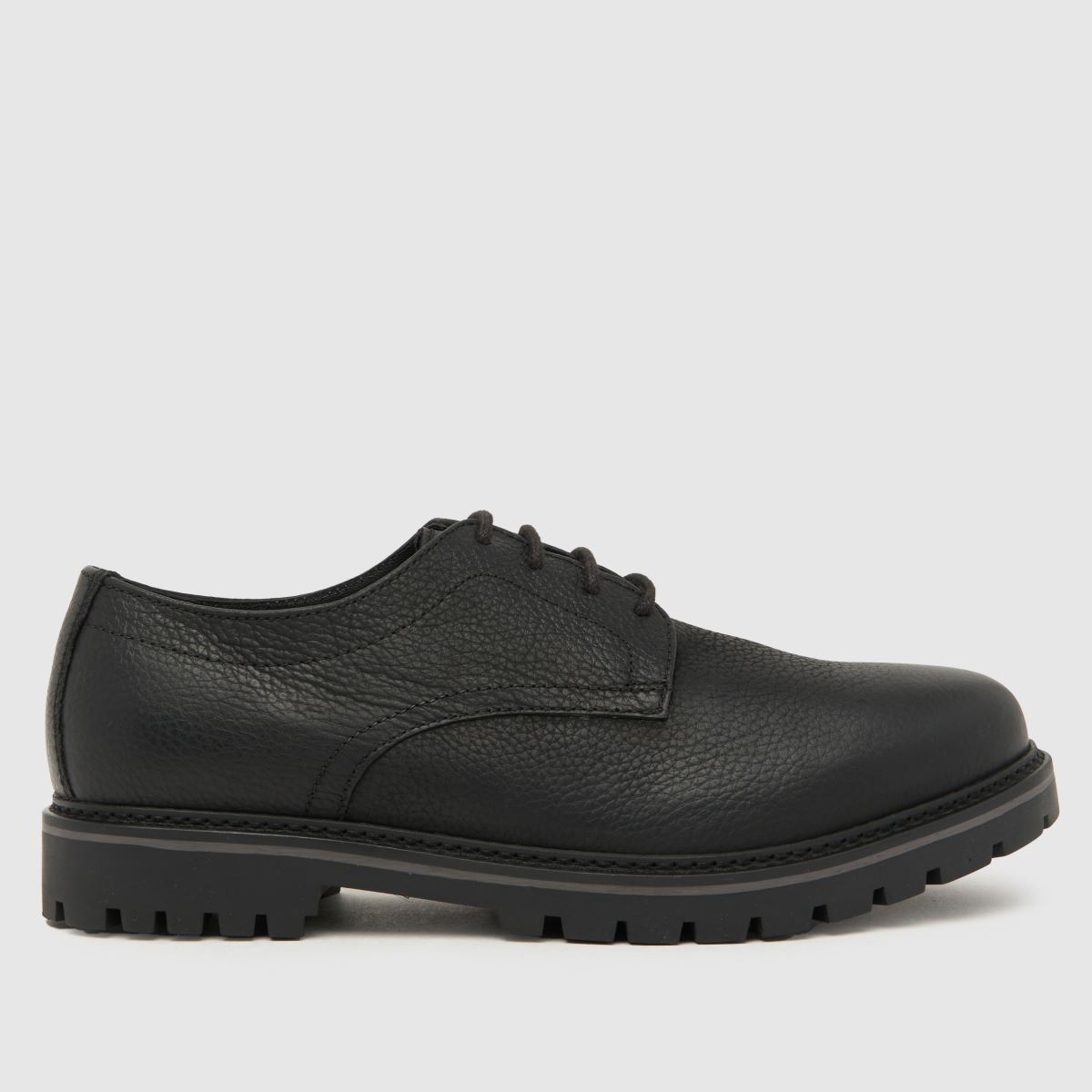 Schuh Paxon – Svarta läderskor med snörning
