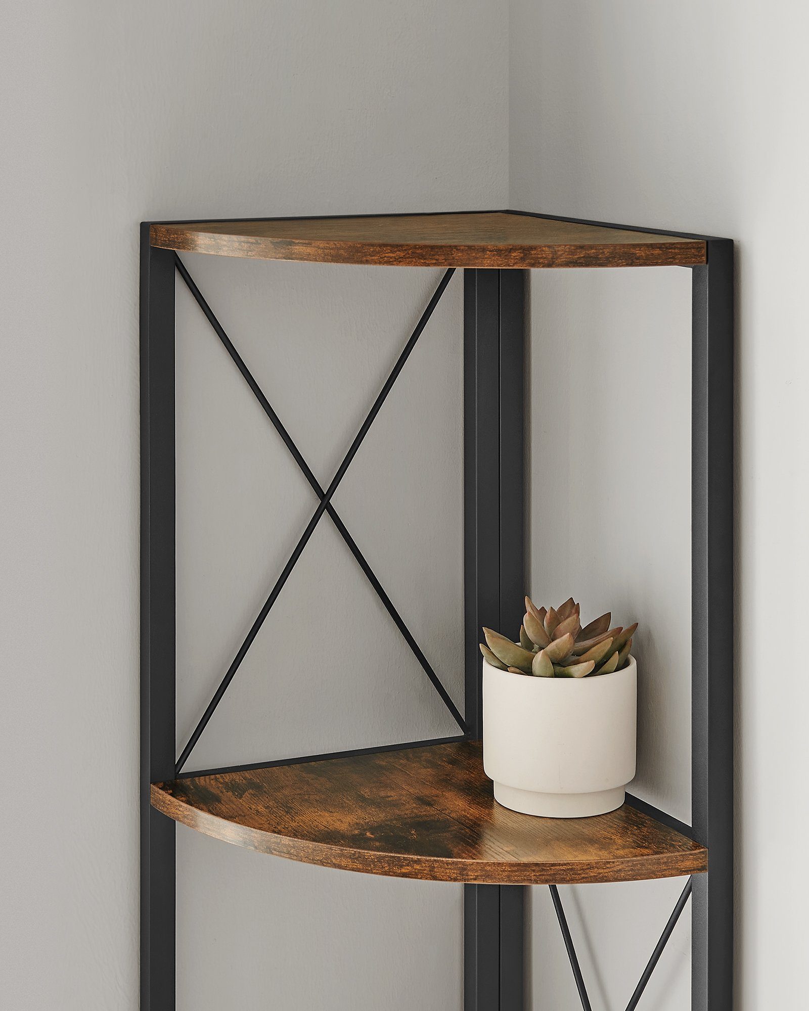 VASAGLE Eckregal Bücherregal, mit 5 Ebenen, Standregal, 30 x 30 x 160 cm