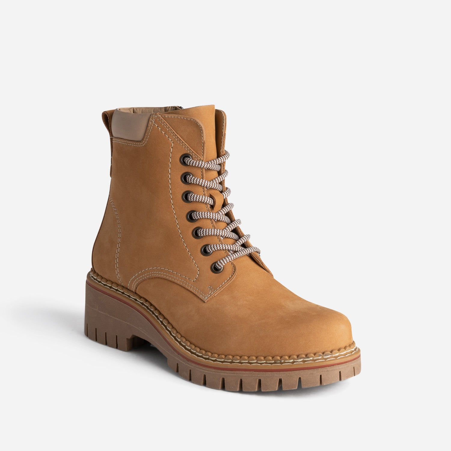 Bottine TEXTO ocre cuir nubuck à semelle crantée