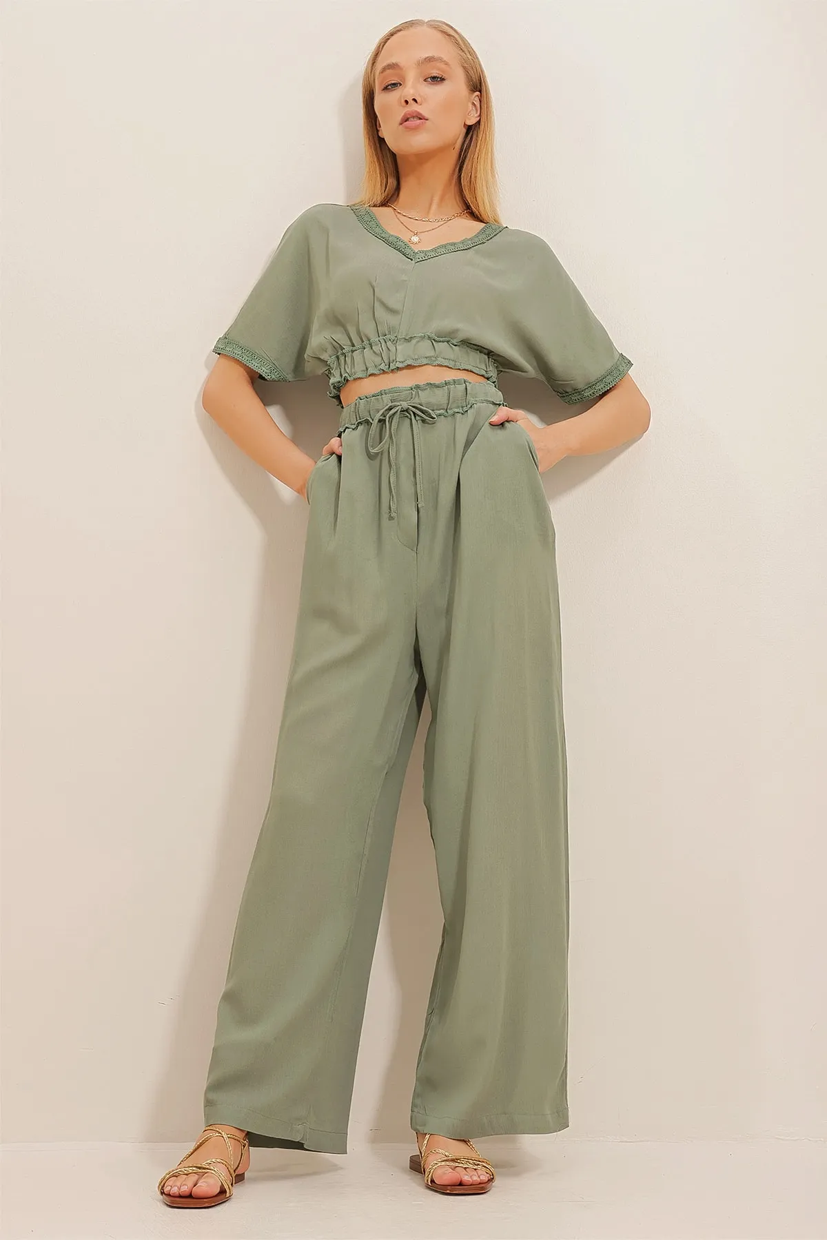 Trend Alaçatı Stili  Zweiteiler - Grün - Regular Fit