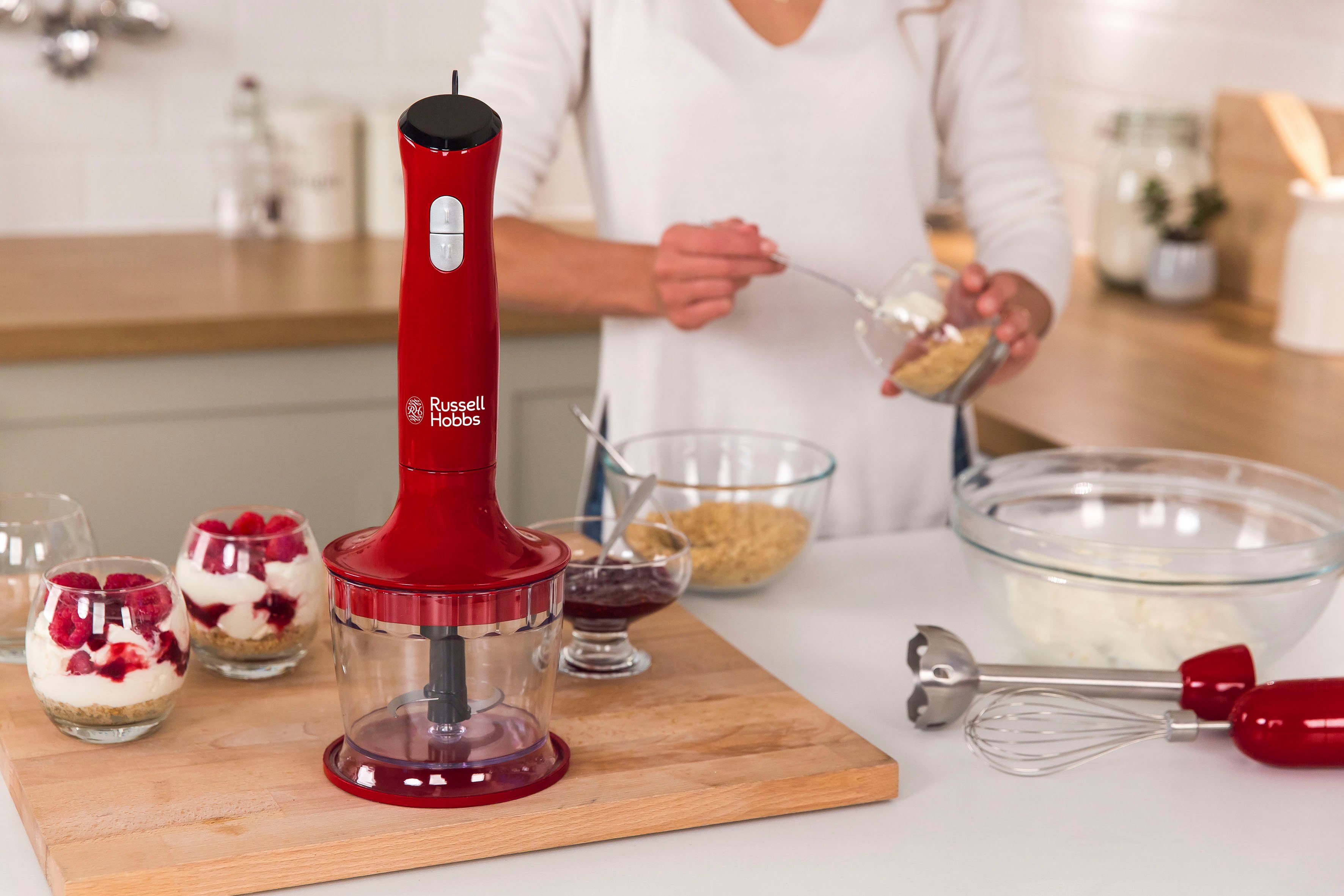 RUSSELL HOBBS Stabmixer Desire 3in1 24700-56, 500 W, 2 Geschwindigkeitsstufen, Edelstahlmesser, spülmaschinengeeignet