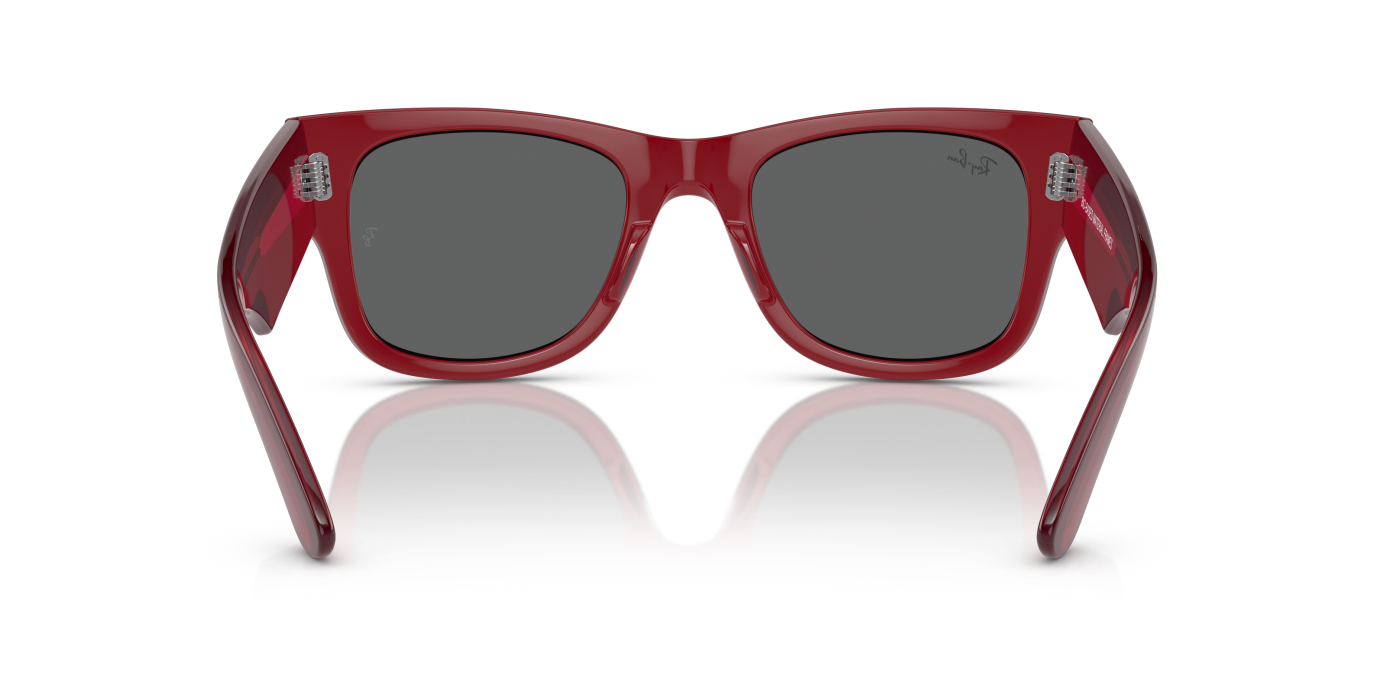 MEGA WAYFARER BIO-BASED - Roșu lucios, transparent, gri închis