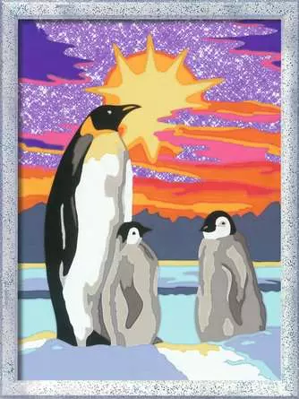 CreArt Pinguinliebe - Malen nach Zahlen für Kinder ab 7 Jahren