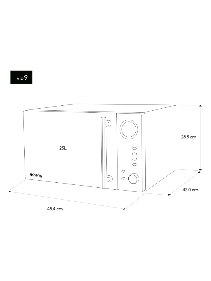 HKoenig Mikrowelle mit Grill VIO9  in Silber günstig kaufen onesize