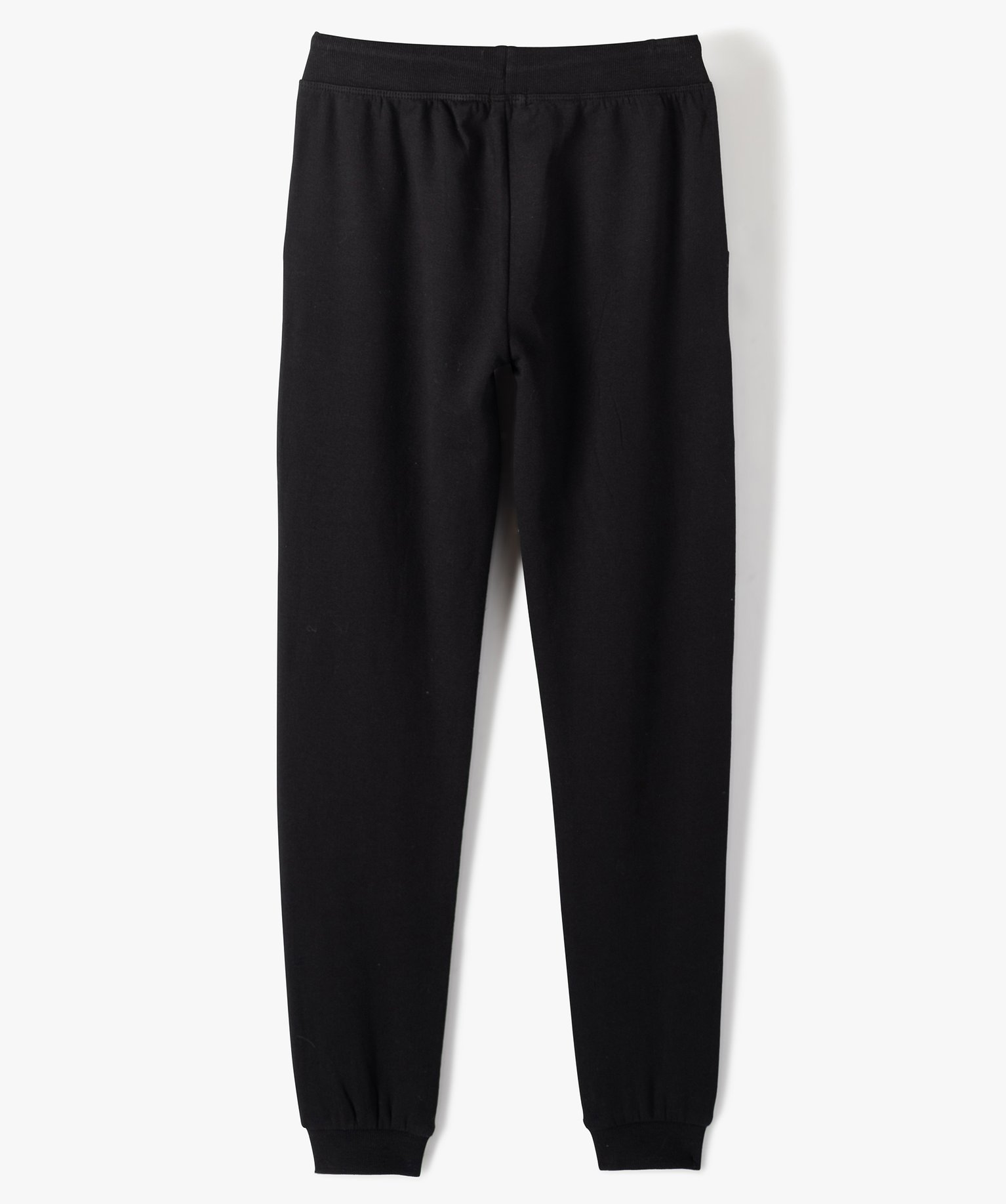 Pantalon de jogging fille avec intérieur molletonné noir | GEMO