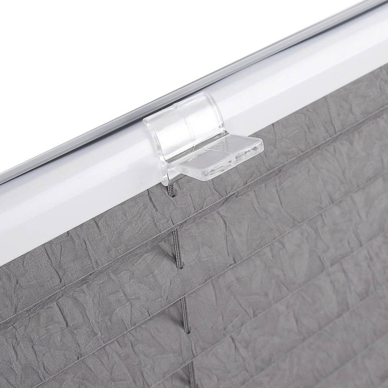 Plissee, Woltu, halbtransparent, Klemmfix, Klemmfix, Jalousie Faltrollo Blickdicht