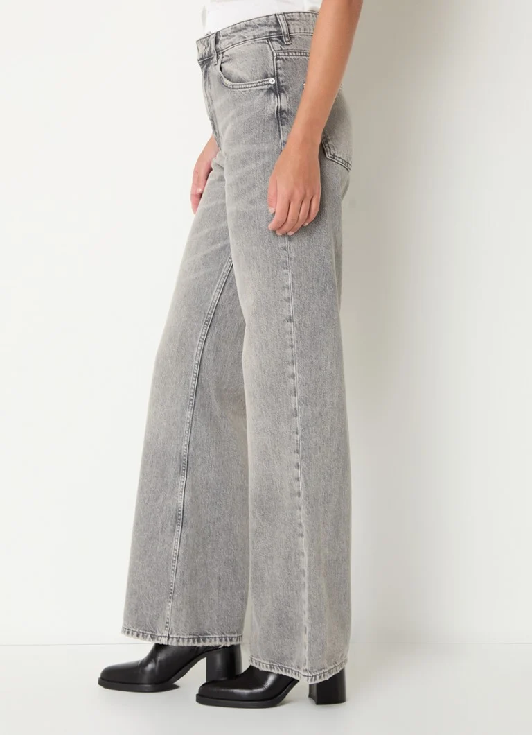 Calça jeans flare de cintura alta Sisley com lavagem colorida