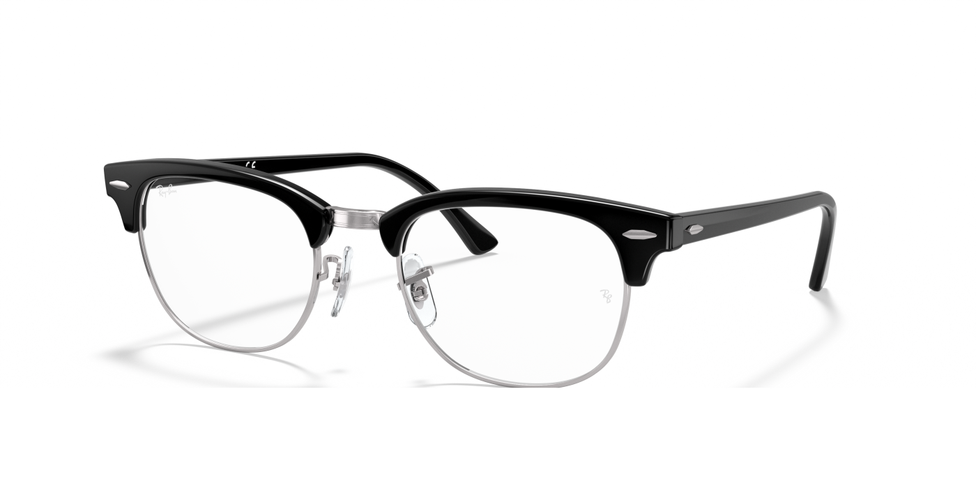 CLUBMASTER OPTICS - Negru lucios pe argintiu
