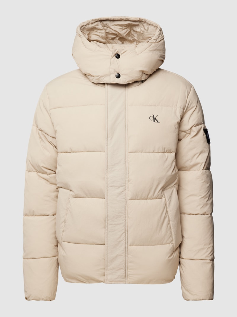 Jacke mit Label-Print in taupe