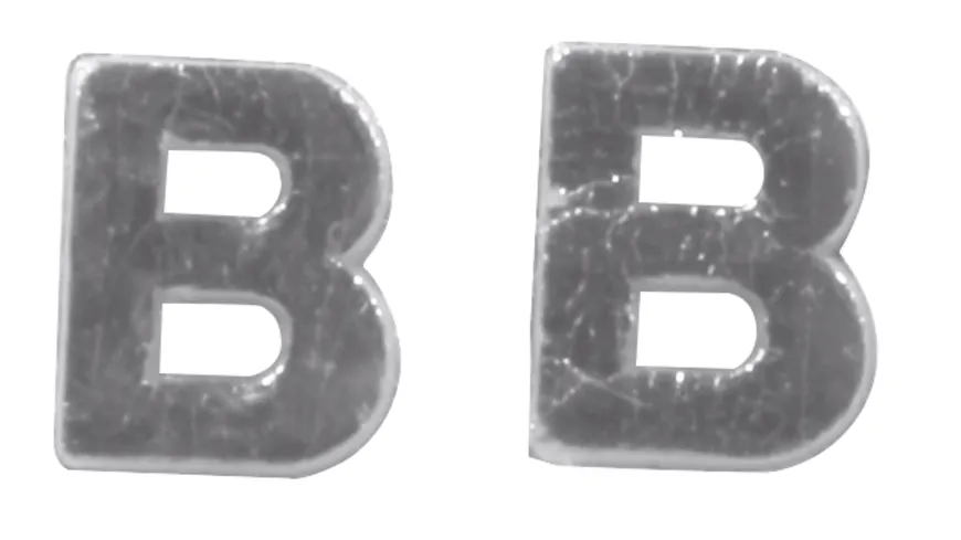 Rayher Wachsbuchstaben -B- silber 9mm 2Stück