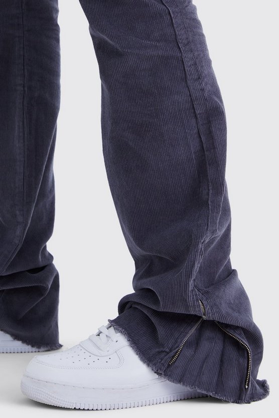 Tall Slim-Fit Cord-Cargohose mit Reißverschluss