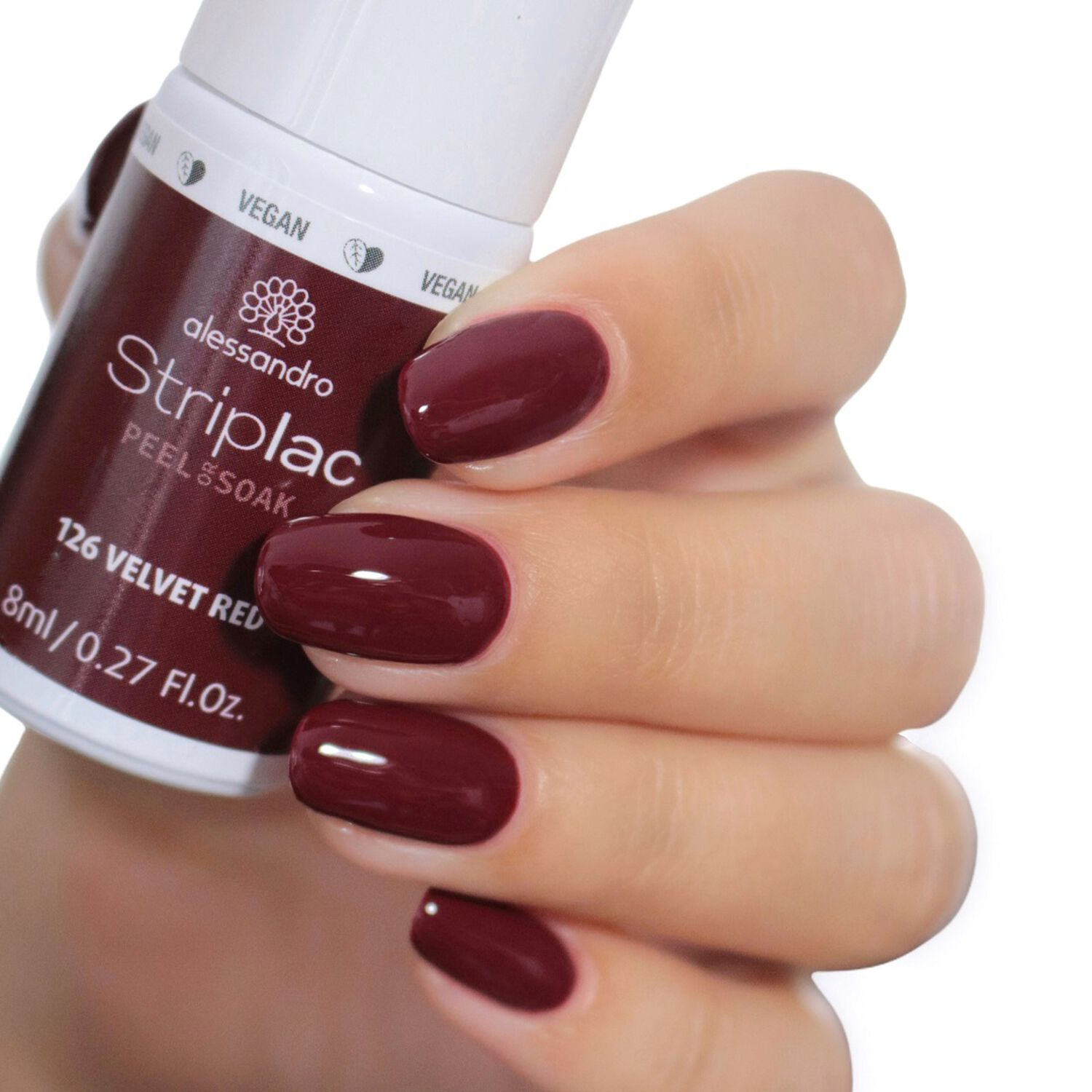 Alessandro Striplac Peel or Soak Vernis Semi-permanent - 126 Velvet Red