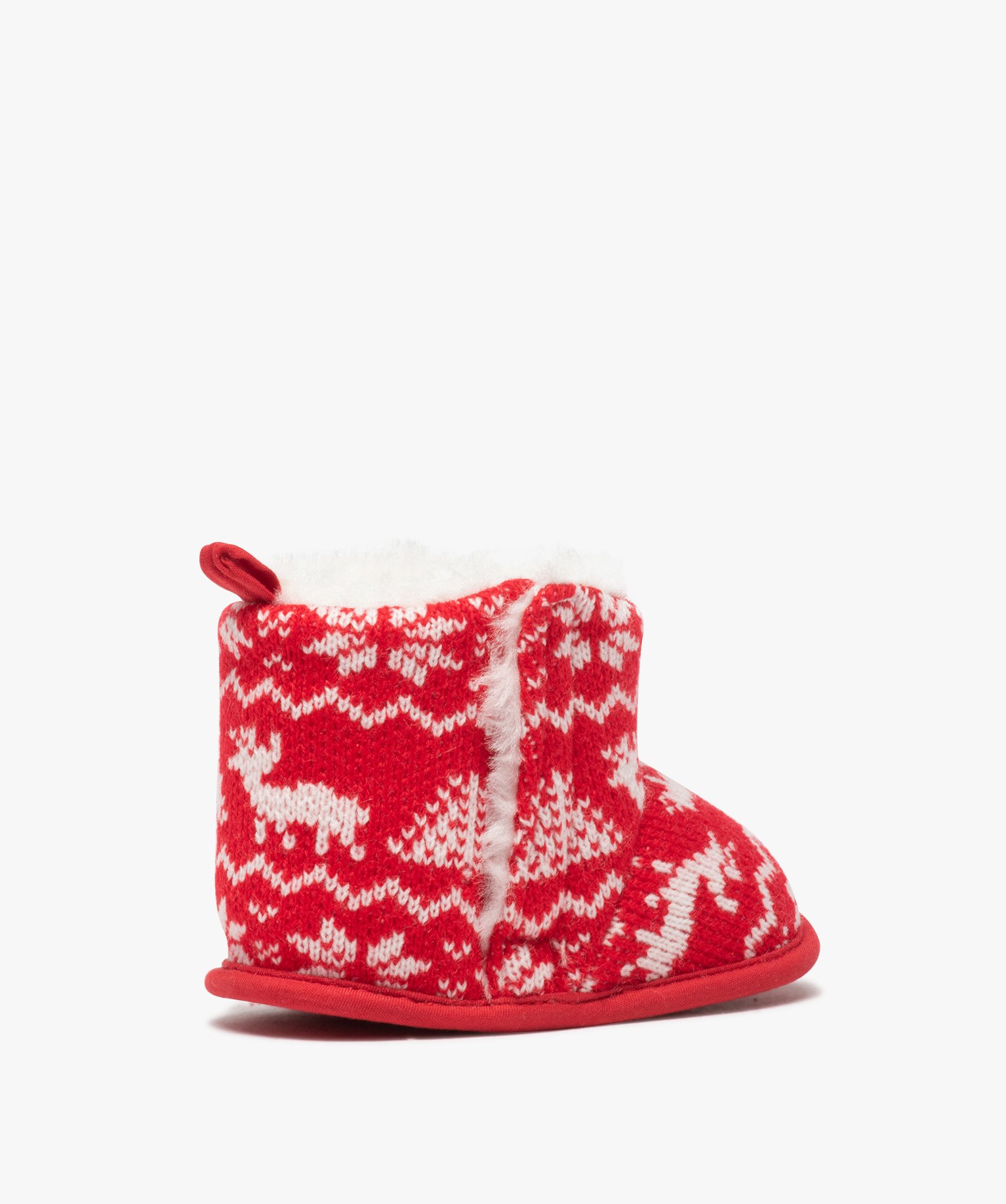 Chaussons de naissance bébé boots de Nol rouge | GEMO