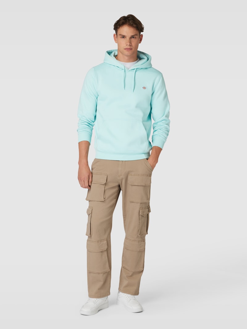 Hoodie mit Label-Patch Modell 'OAKPORT' in türkis