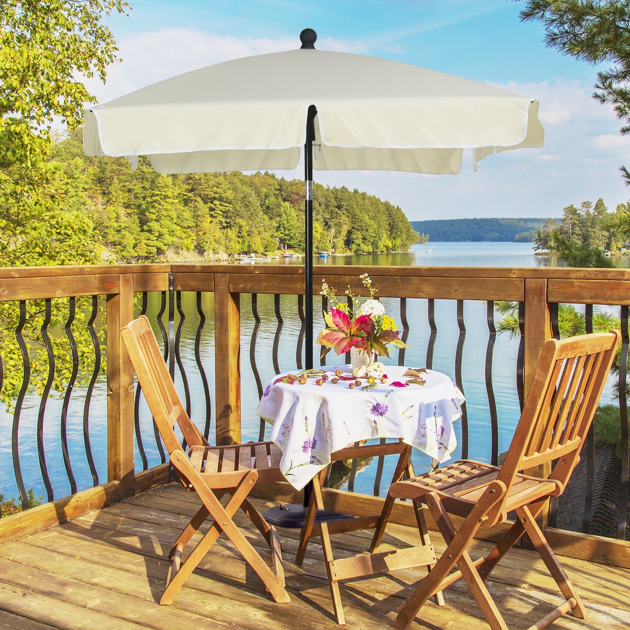 Outsunny Sonnenschirm Gartenschirm Strandschirm Balkonschirm Schirm Sonnenschutz knickbar (Kaffeebraun Schwarz)
