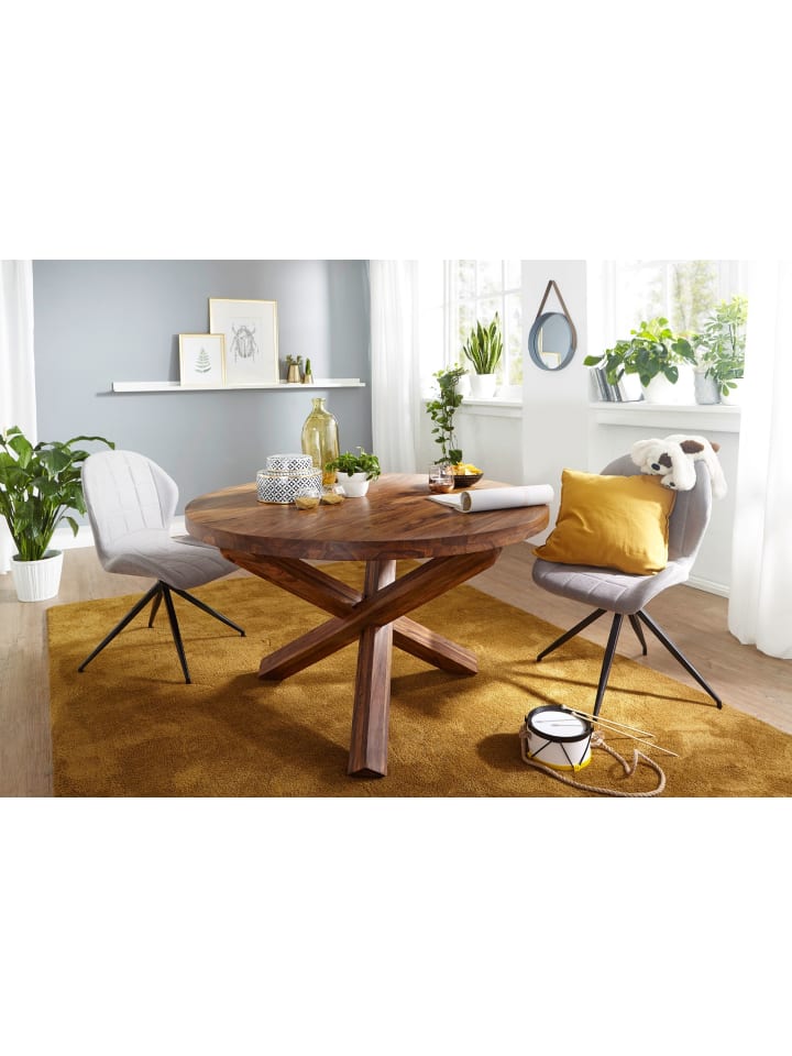 KADIMA DESIGN Design Esszimmertisch BOHA rund Ø 120 cm x 75 cm Massiv-Holz in Massivholz günstig kaufen onesize