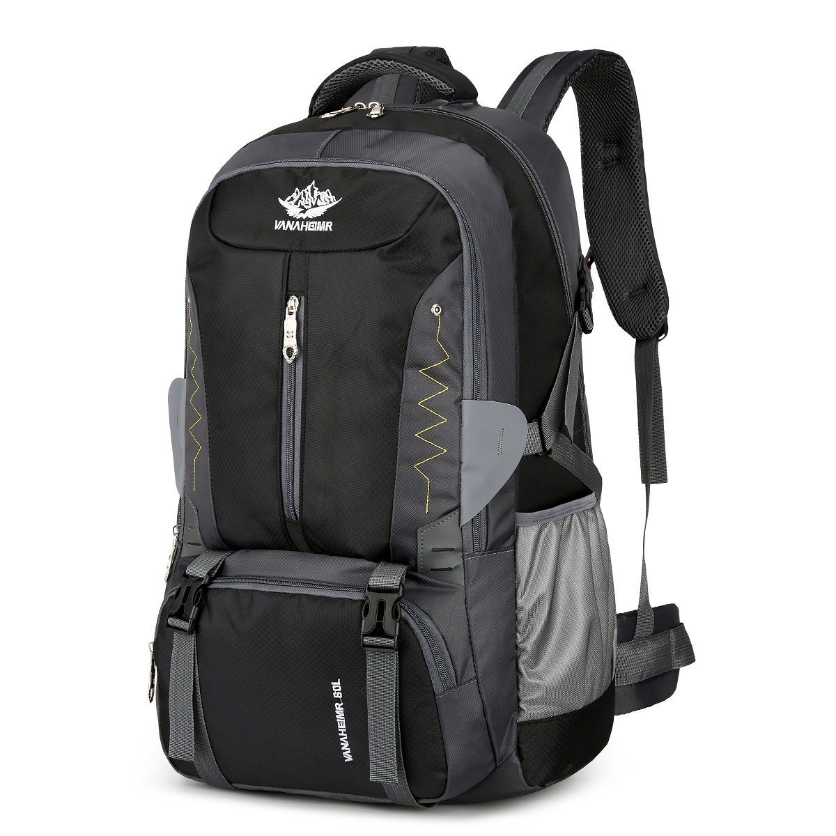 RAIKOU Reiserucksack 60L Wanderrucksack Herren Damen Kletterrucksack Trekkingrucksack (Wasserdichter), ultraleichter, packbarer