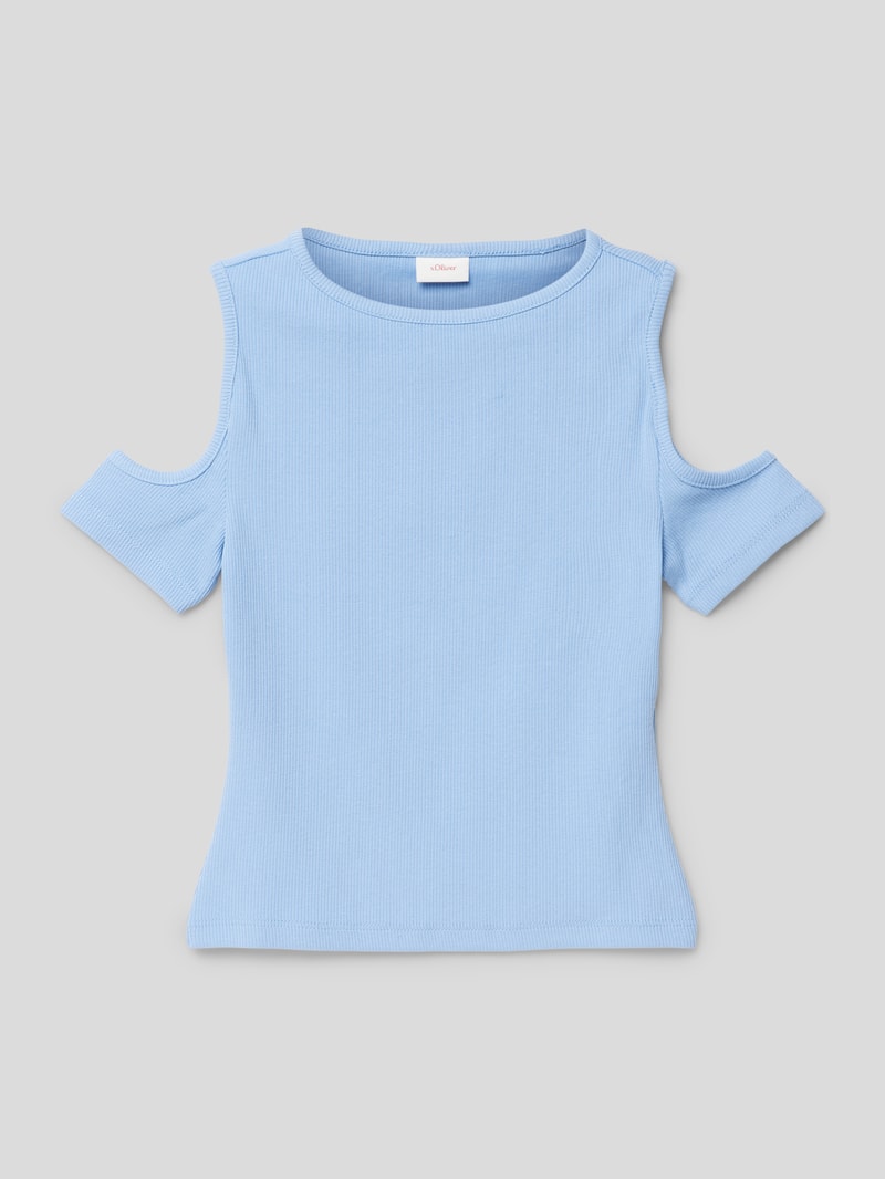 T-Shirt in Ripp-Optik in bleu