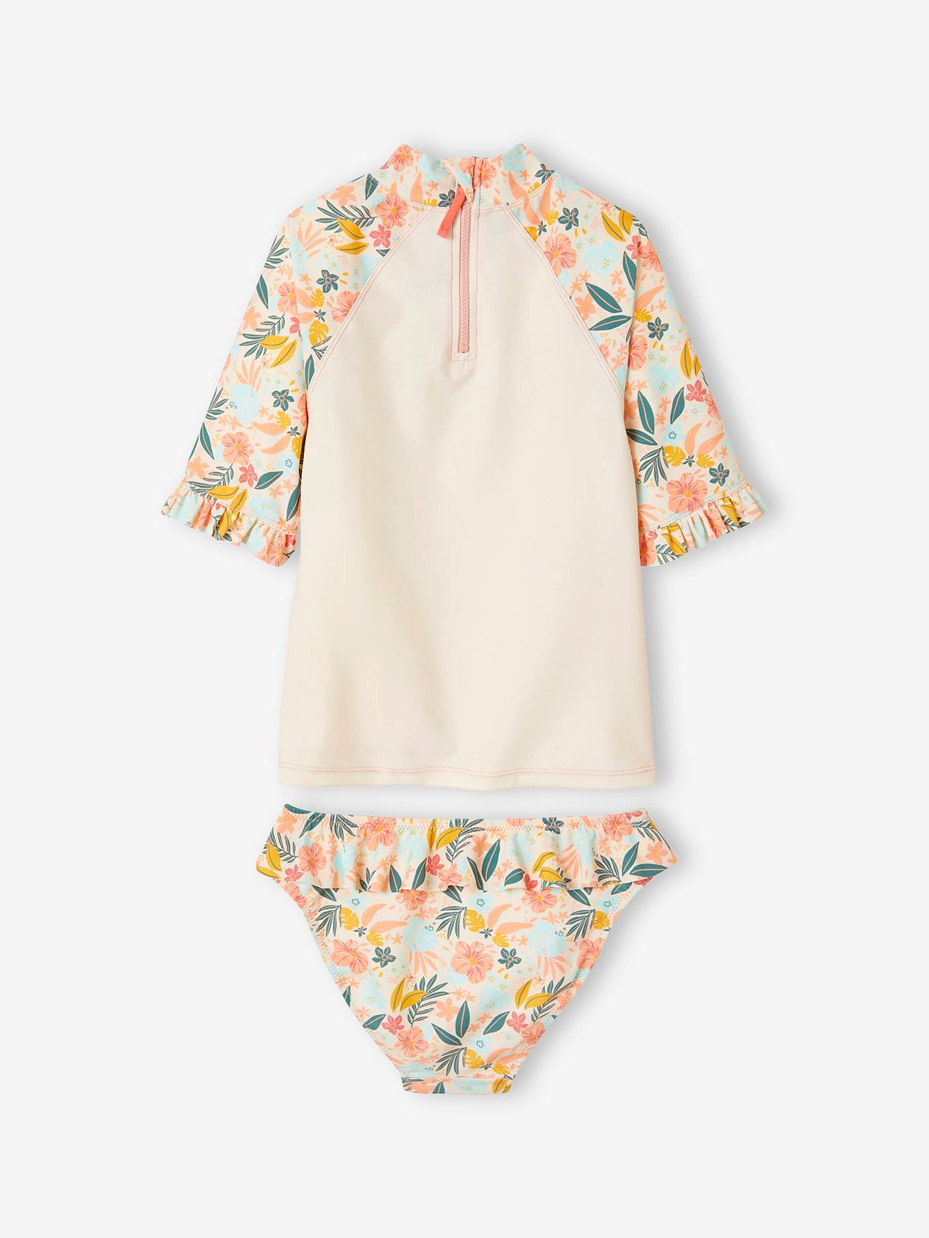 Vertbaudet Mädchen-Set: Badeshirt & Badehose Oeko-Tex - hellrosa