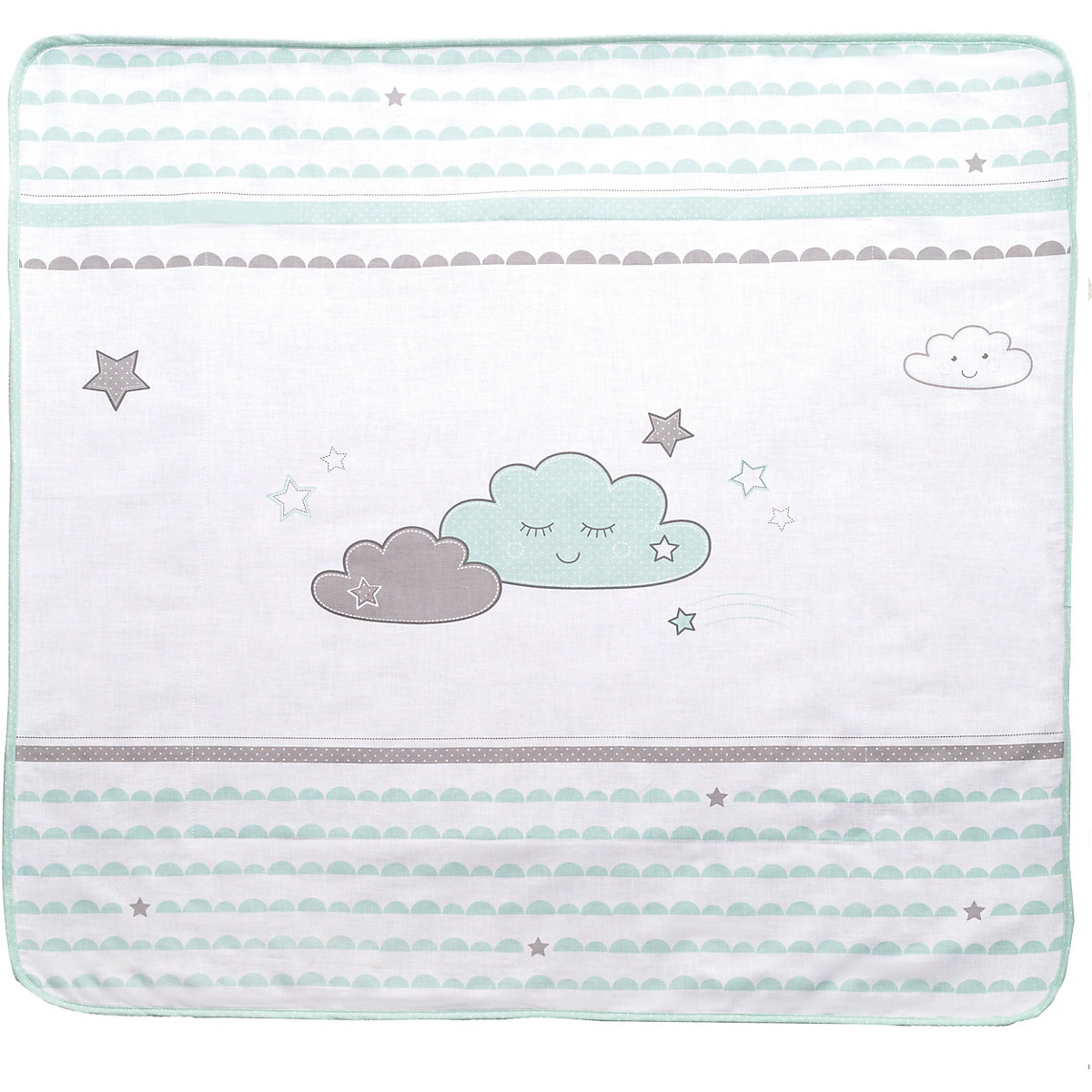 Babydecke Happy Cloud, mint/ taupe, 80 x 80 cm