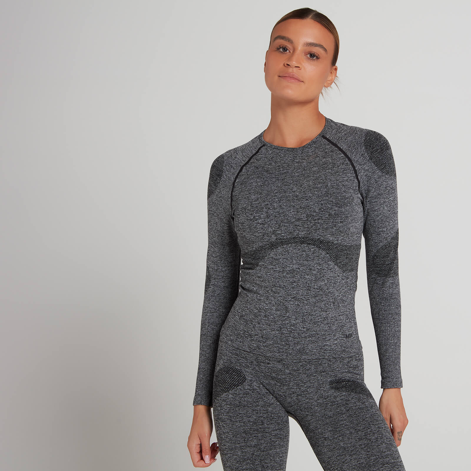Haut sans coutures à manches longues MP Dynamic Training pour femmes – Noir délavé