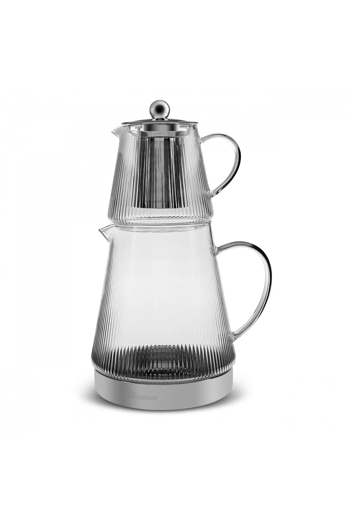 Karaca  Keops Borosilikatglas-Teekanne, 1500 ml, Glas, Trinkgefäß, Temperaturbeständiger