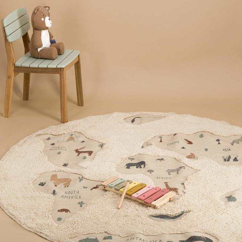Tapis monde 140x140 beige AFKliving