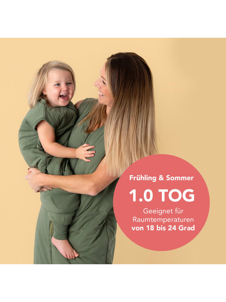 Schlummersack Schlafsack mit Füßen, 1.0 TOG in Oliv günstig kaufen