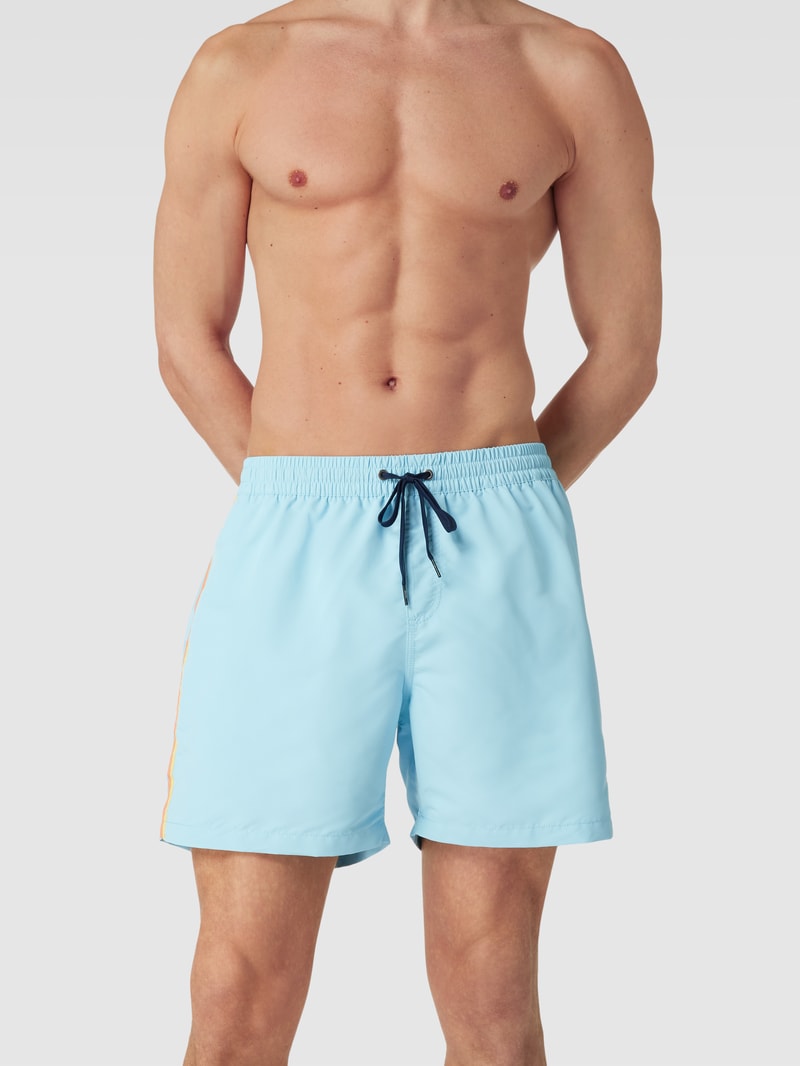 Badehose mit Kontraststreifen in hellblau
