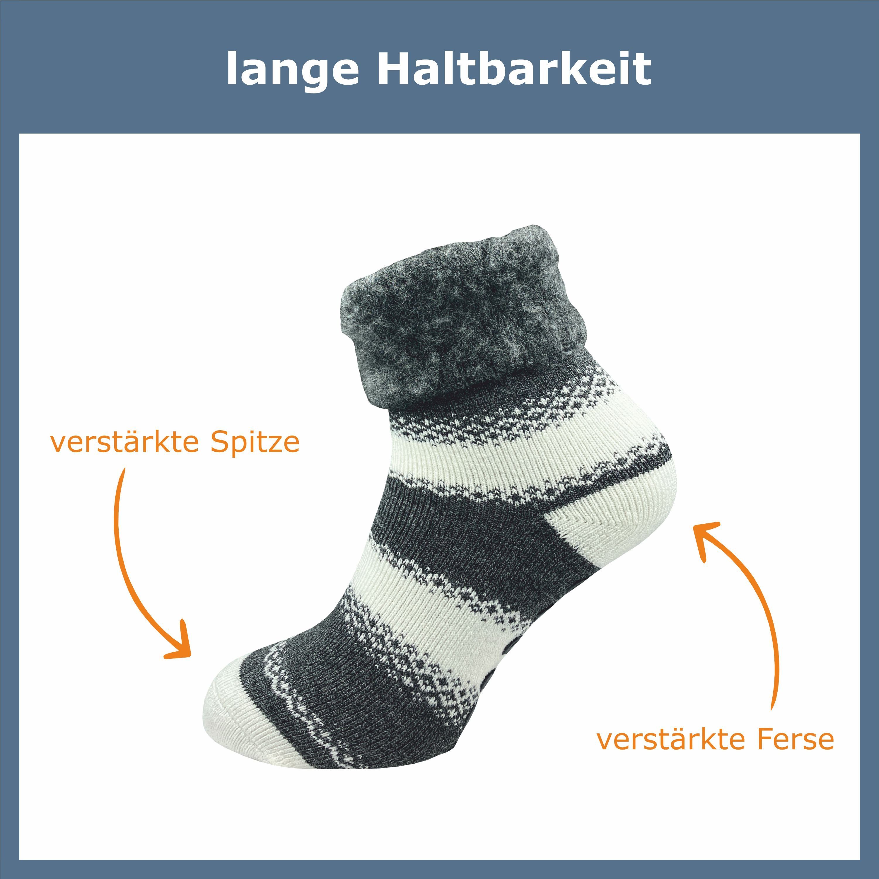 GAWILO Haussocken für Damen mit ABS Sohle und wärmendem Innenfrottee - extra kuschelig (1 Paar) als Hausschuh geeignet - weich & bequem durch innenliegendem Plüsch