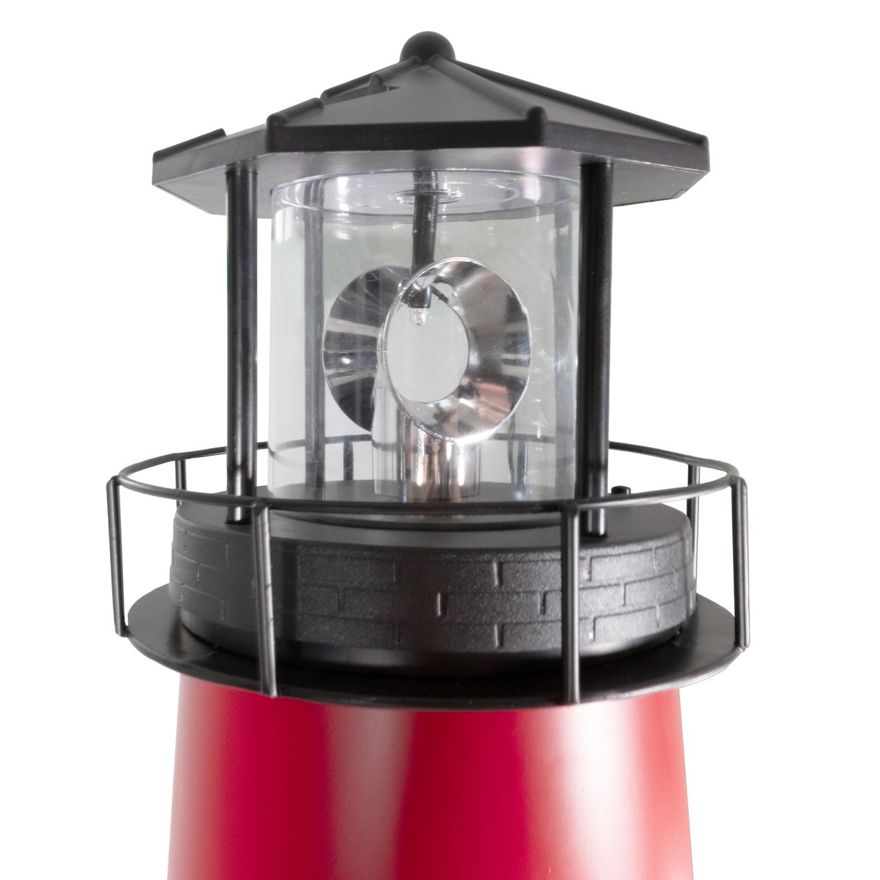 Lemodo Gartendeko Solar Leuchtturm mit rotierender LED-Beleuchtung 120 cm hoch