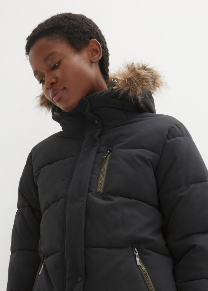 Steppjacke aus recyceltem Polyester mit Kontrastdetails