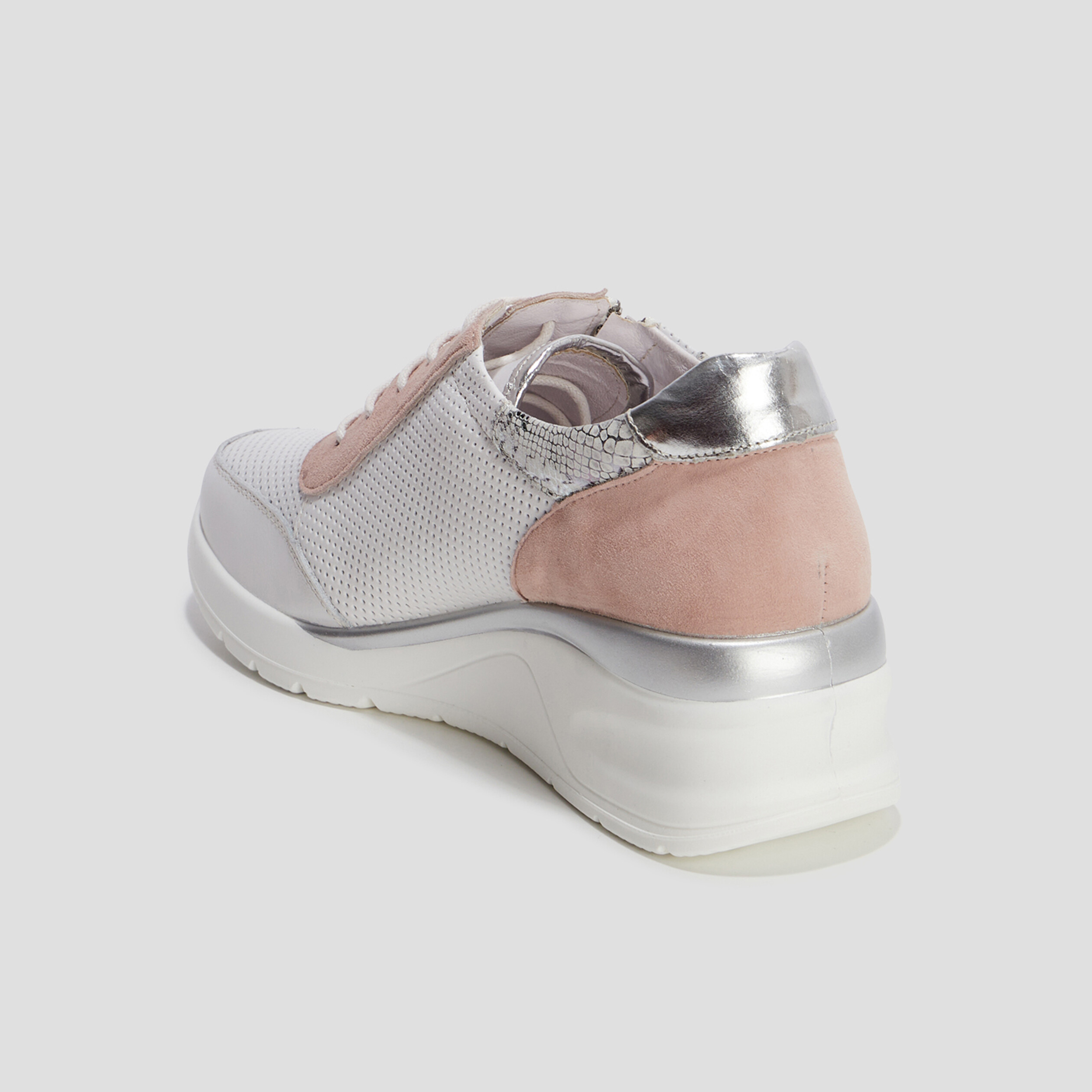 Baskets pied large en cuir Confortissimo rose femme | La Halle