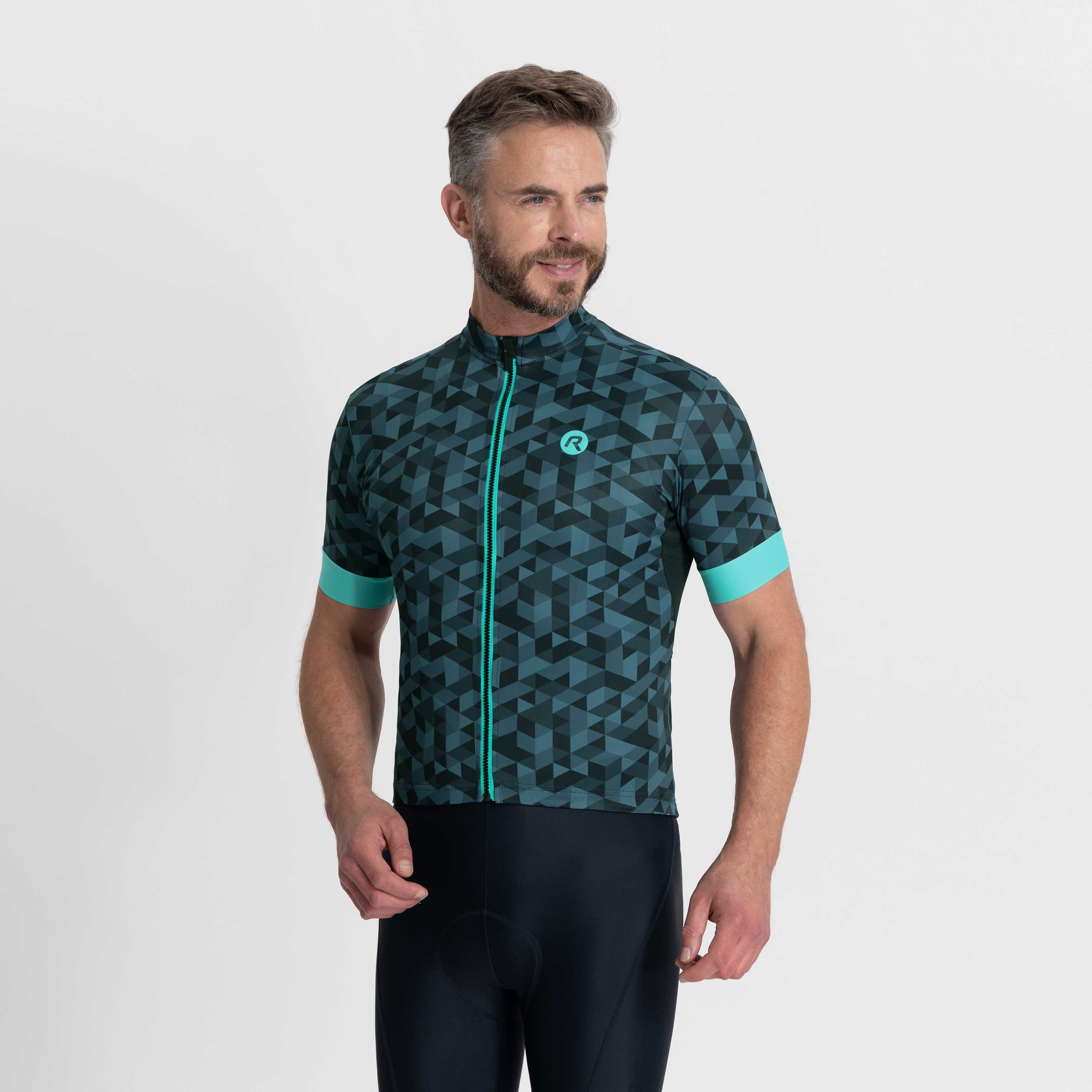 Rogelli Rubik Grau/Türkis Herren Radtrikot Kurzarm