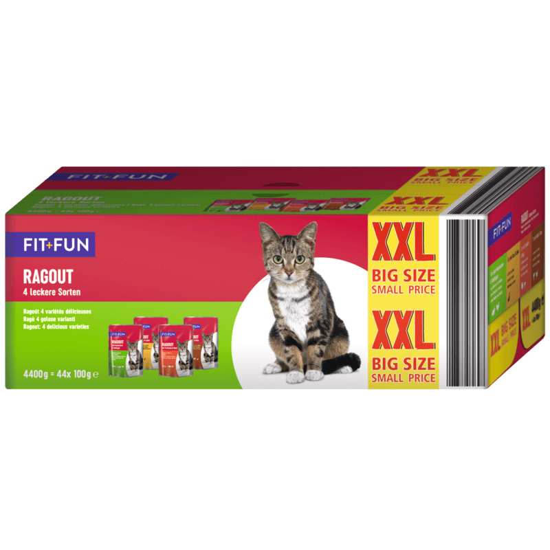 FIT+FUN Nassfutter FIT+FUN Ragout Multipack XXL 44x100g Geschmacksvielfalt vom Land
