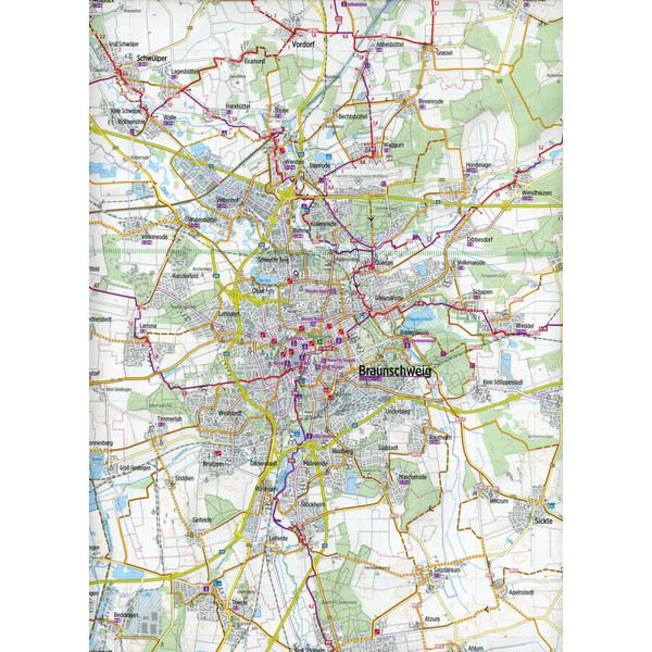 Radkarte Braunschweig und Umgebung 1 : 75.000 - Fahrradkarte