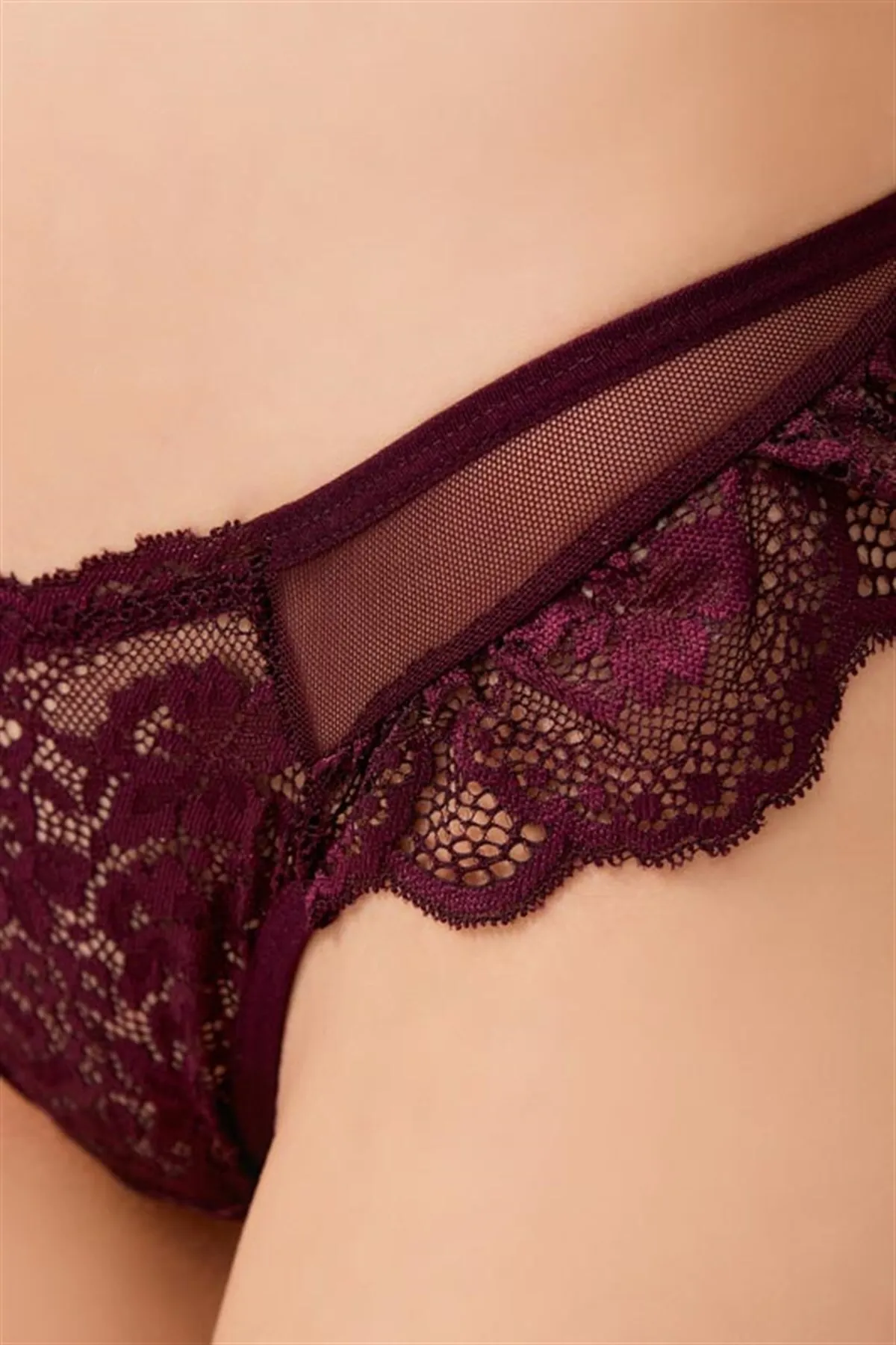 Cottonhill  Damen-Tangas mit transparenter Spitze und Tüll, 7er-Pack