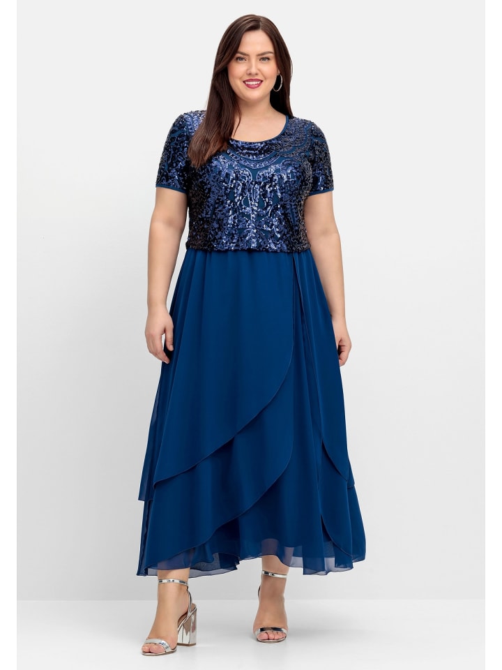 sheego Abendkleid in blau günstig kaufen