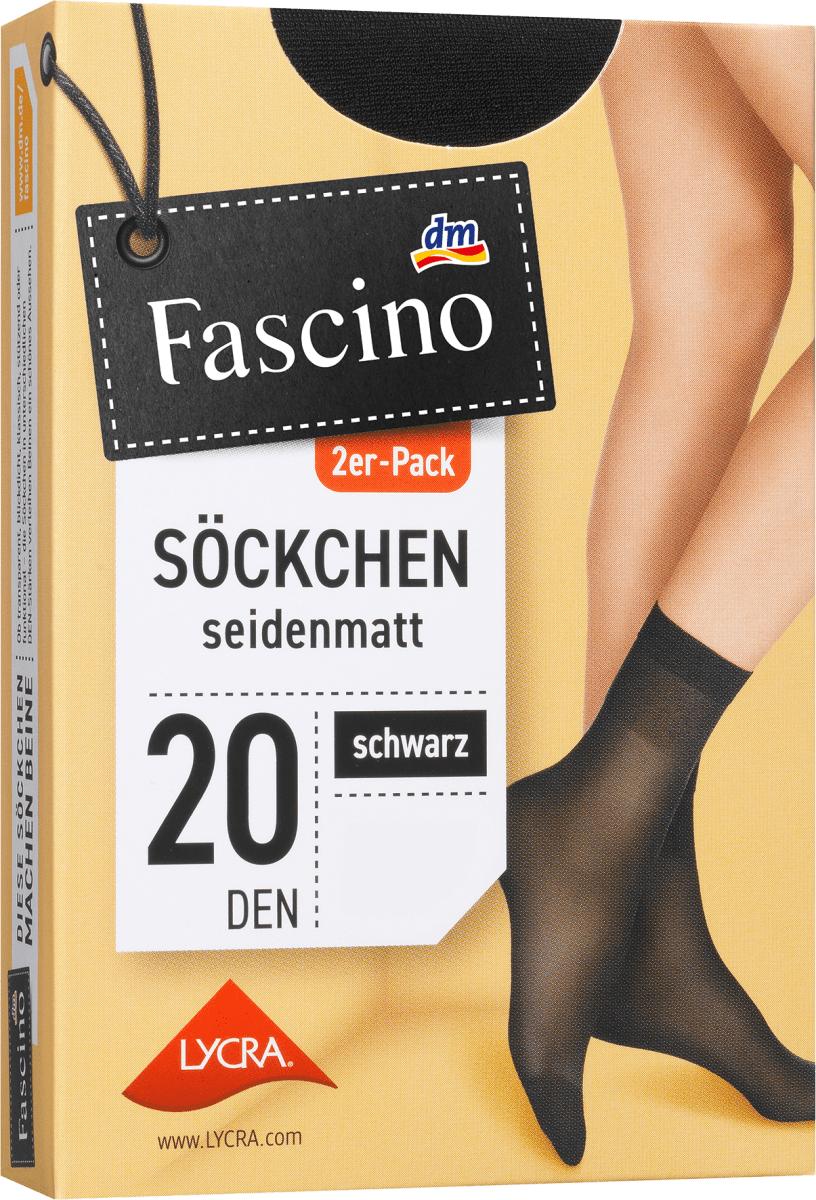 Söckchen seidenmatt schwarz Gr. 35-38, 20 DEN, 2 St