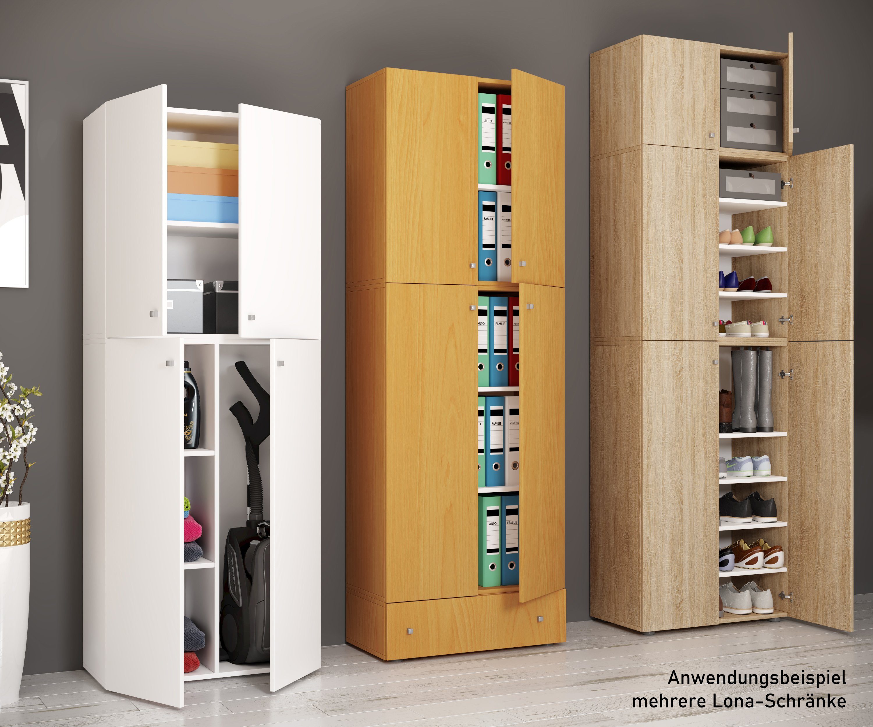 VCM Mehrzweckschrank Holz Besenschrank Staubsauger Putzschrank Lona SA (1-St)