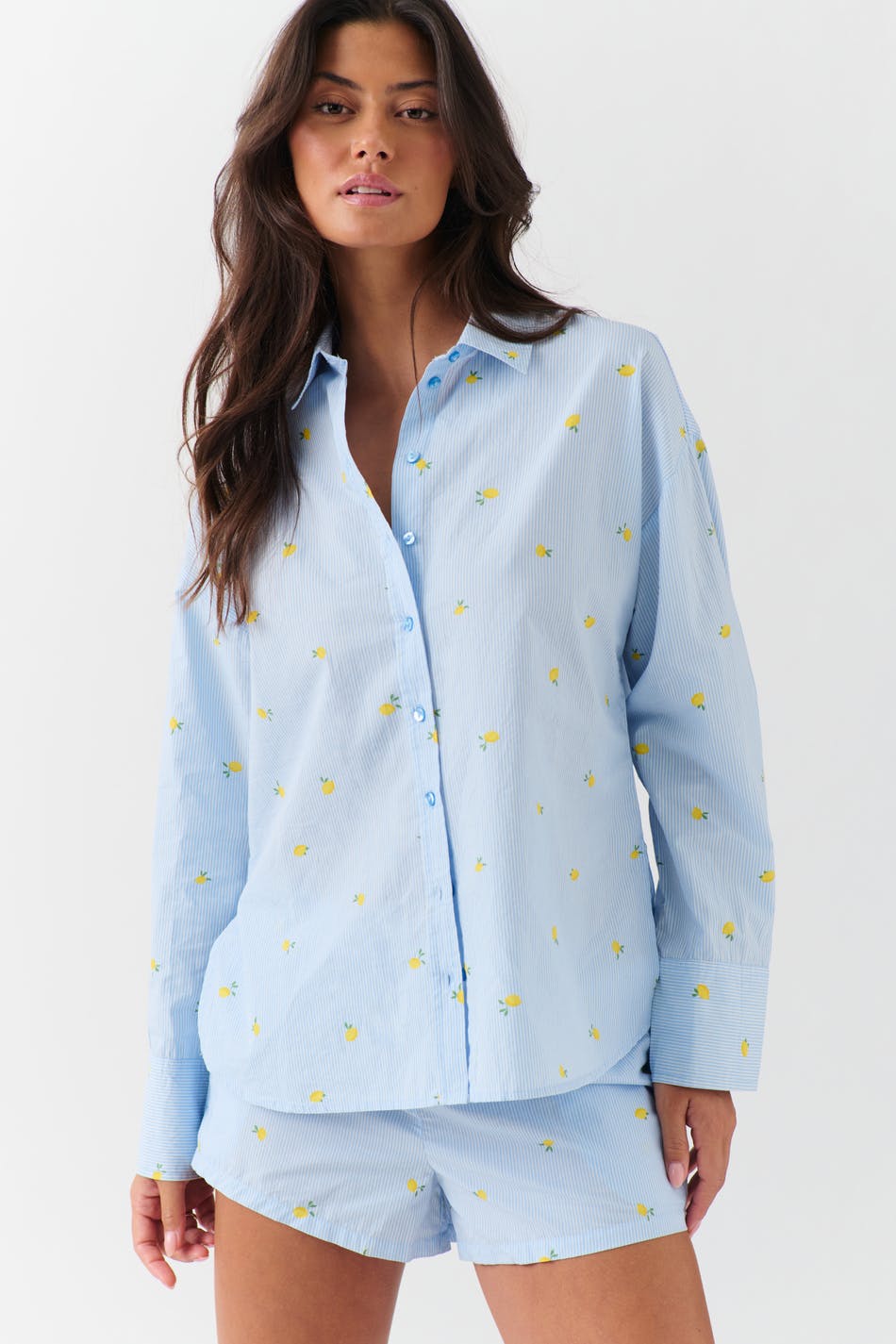 Poplin pyjamas shirt