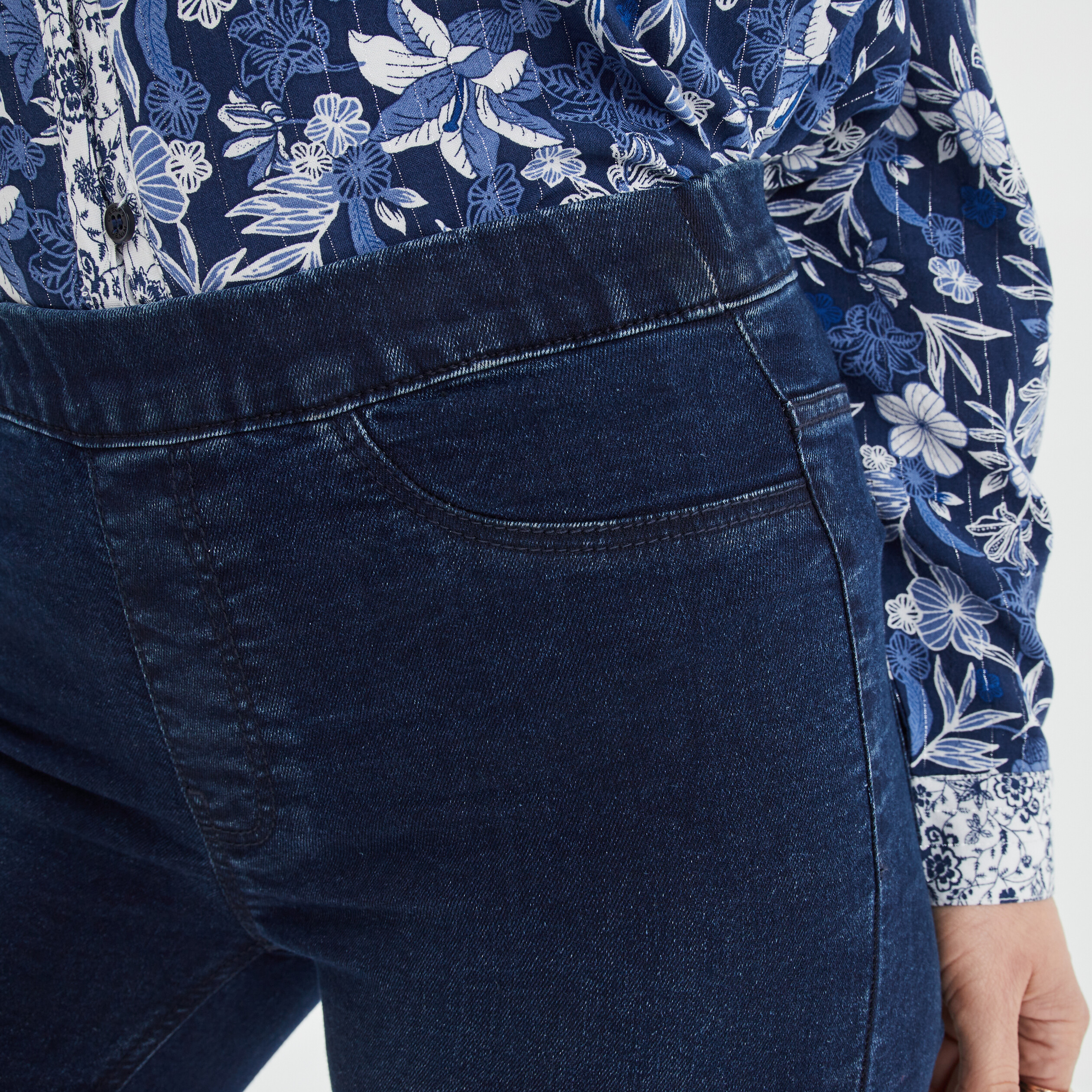 Jegging taille standard denim blue black femme | La Halle