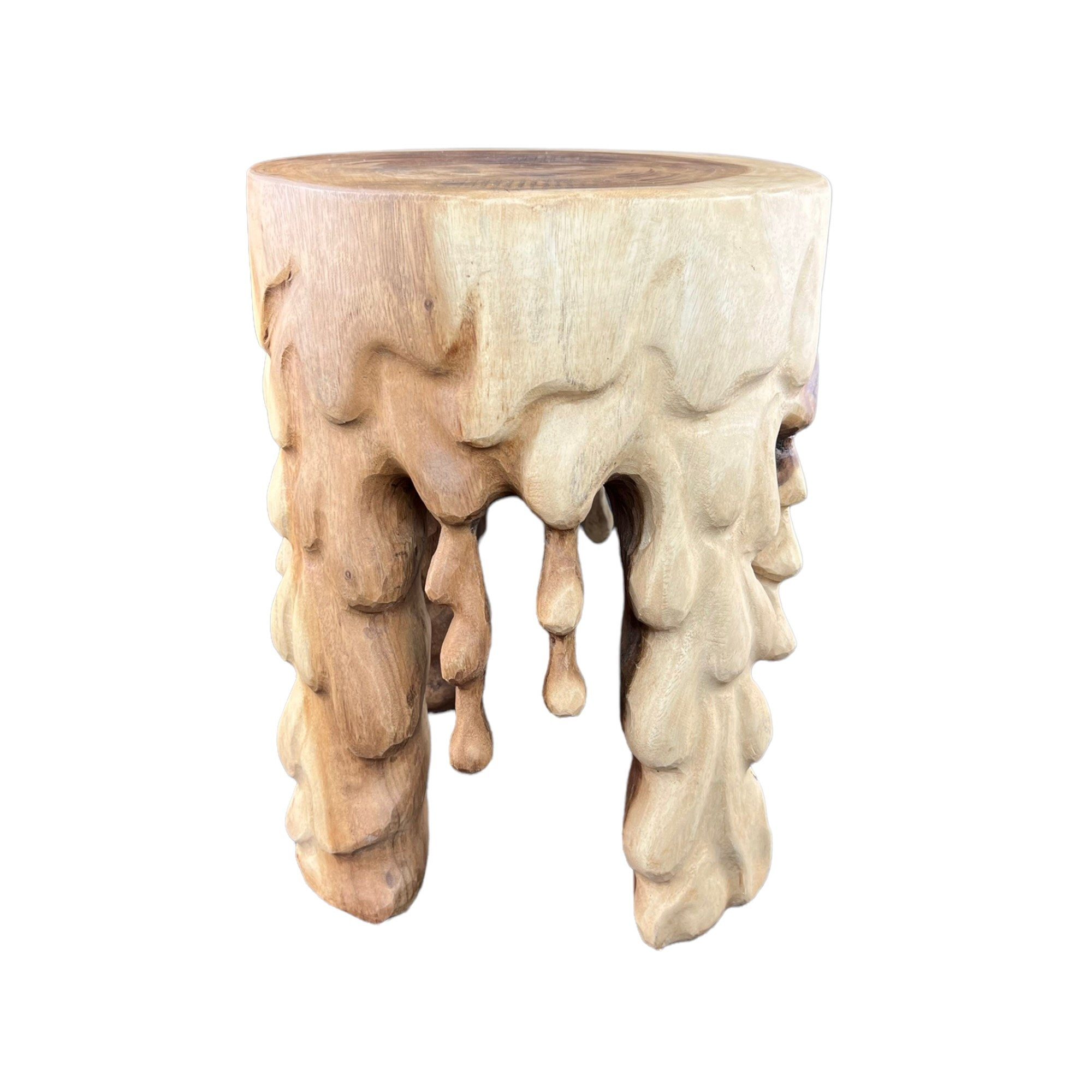 FaHome Beistelltisch Holzhocker Rund - Beistelltisch Holz Hocker - vielseitiger Couchtisch
