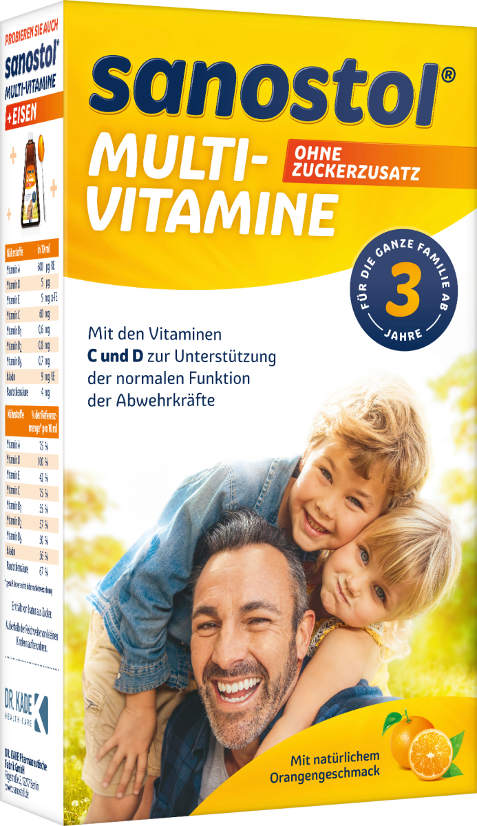 Multi-Vitamine ohne Zuckerzusatz, 230 ml