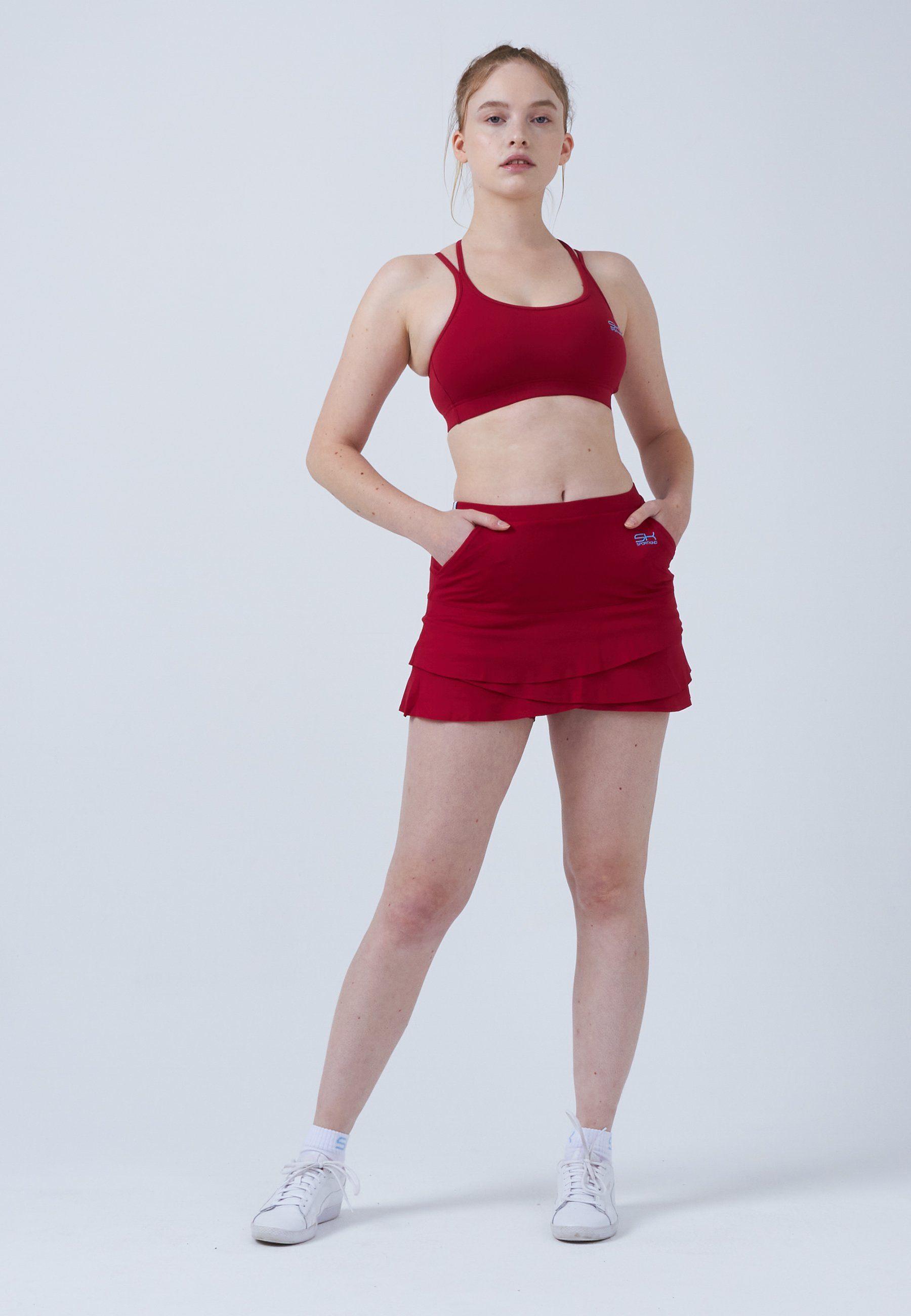 SPORTKIND Tennisrock Tulip Tennis Rock Skort Mädchen & Damen bordeaux rot