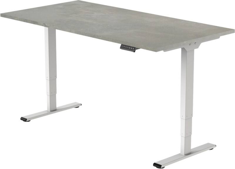 euroseats Sitz-Stehschreibtisch Weiß, Grau 1,600 x 800 x 625 - 1.275 mm