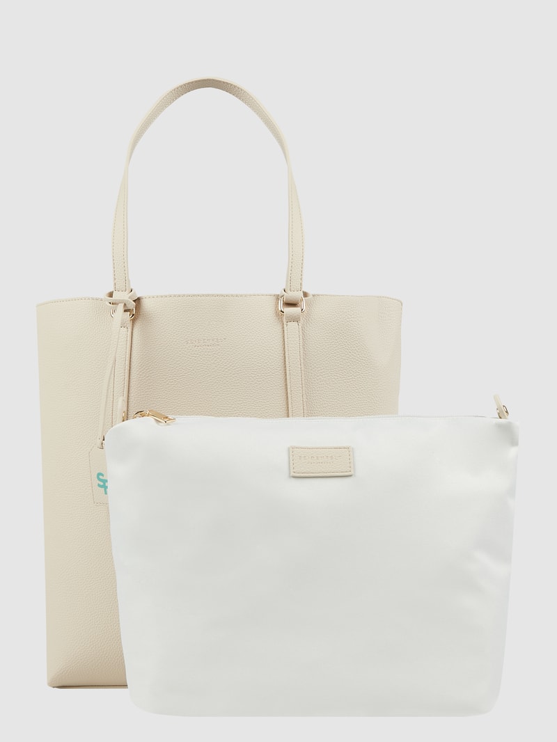 Shopper in Leder-Optik Modell 'Laksa' in ecru