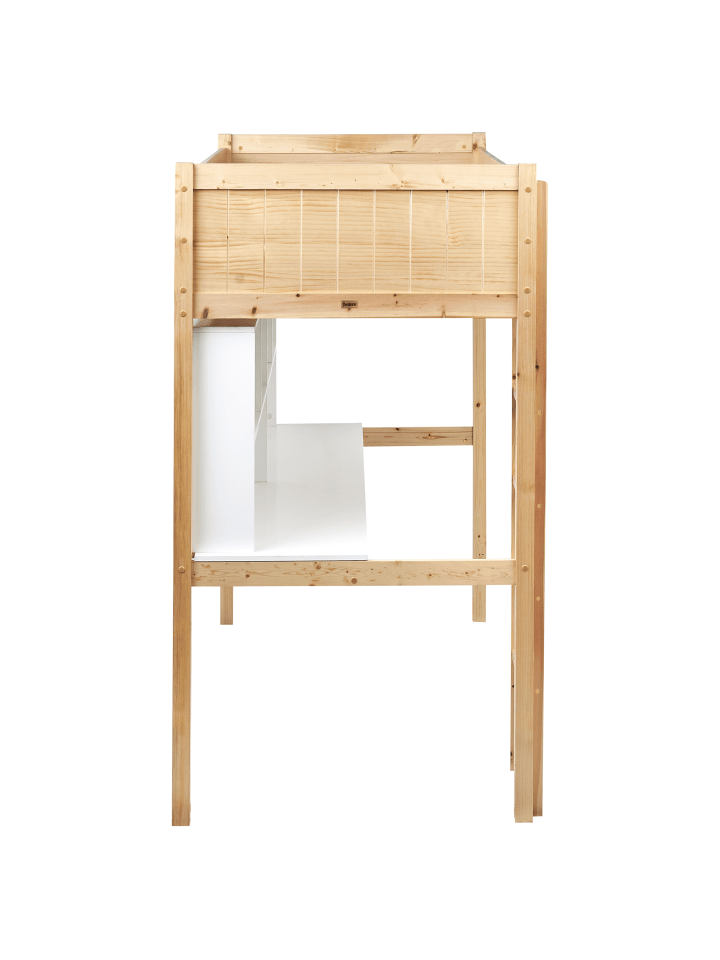 Beliani Hochbett FOUCAMONT in Heller Holzfarbton/Weiß - (W) 104 x (H) 180 x (L) 209 cm günstig kaufen onesize