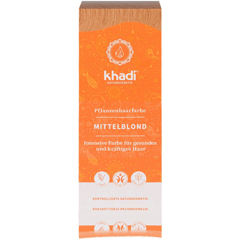 Khadi Pflanzenhaarfarbe Mittelblond 100 g